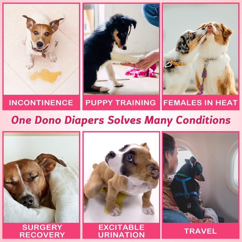 Dono Disposable Puppy Diapers for Female with Quick-Dry Technology Leak-Proof Protection for Small Dogs and Cats Size XX-Small X-Small Small Medium 2 Bags  Outdoorfun Microfiber Hygiene Pee Guard Pee Pads
