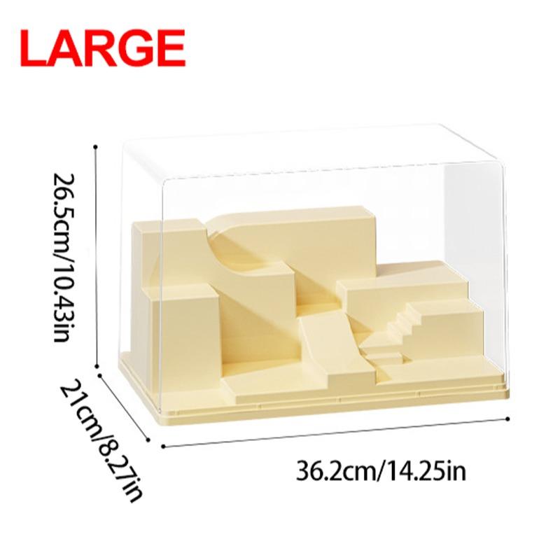 Figure Doll Storage Display Case, Dustproof and Moisture-Proof, 3D Structure, Suitable for LABUBU, Skullpanda, DIMOO, HIRONO, MOLLY Collectibles, Desktop Storage Box