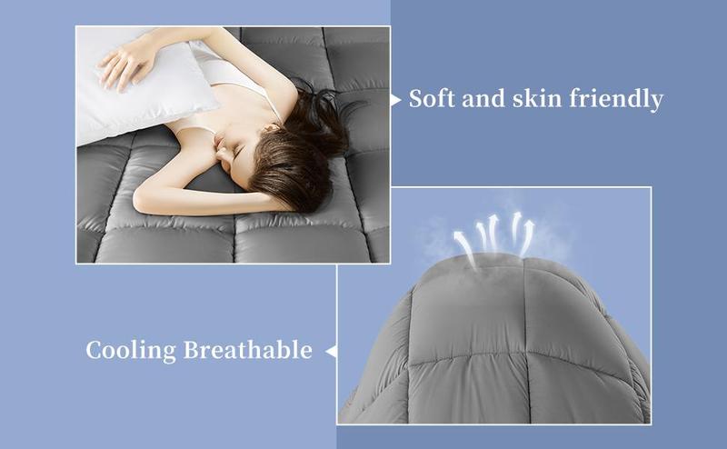 Sonoro Kate Extra Thick Bamboo Mattress Topper – Cooling, Ultra Soft ,comfortable& Breathable, Quilted Cotton Top  8-21'' Deep Pocket