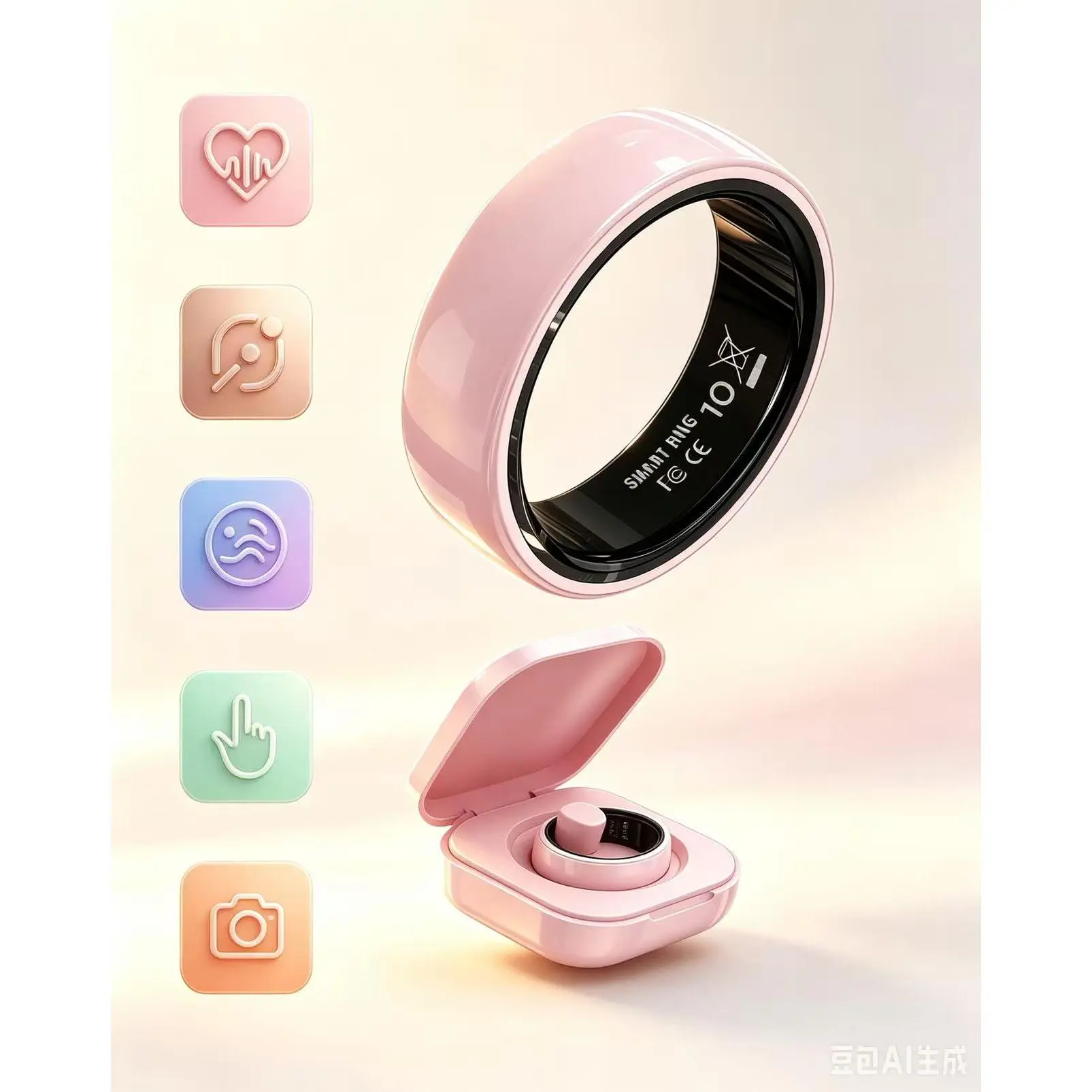 Smart Couple Ring, R12 QRing Smart Ring, Step Tracker, Heart Rate Monitor, SpO2 Detection, Gesture Control, Remote Camera, Invisible Comfort Wear Fitness Finger Ring