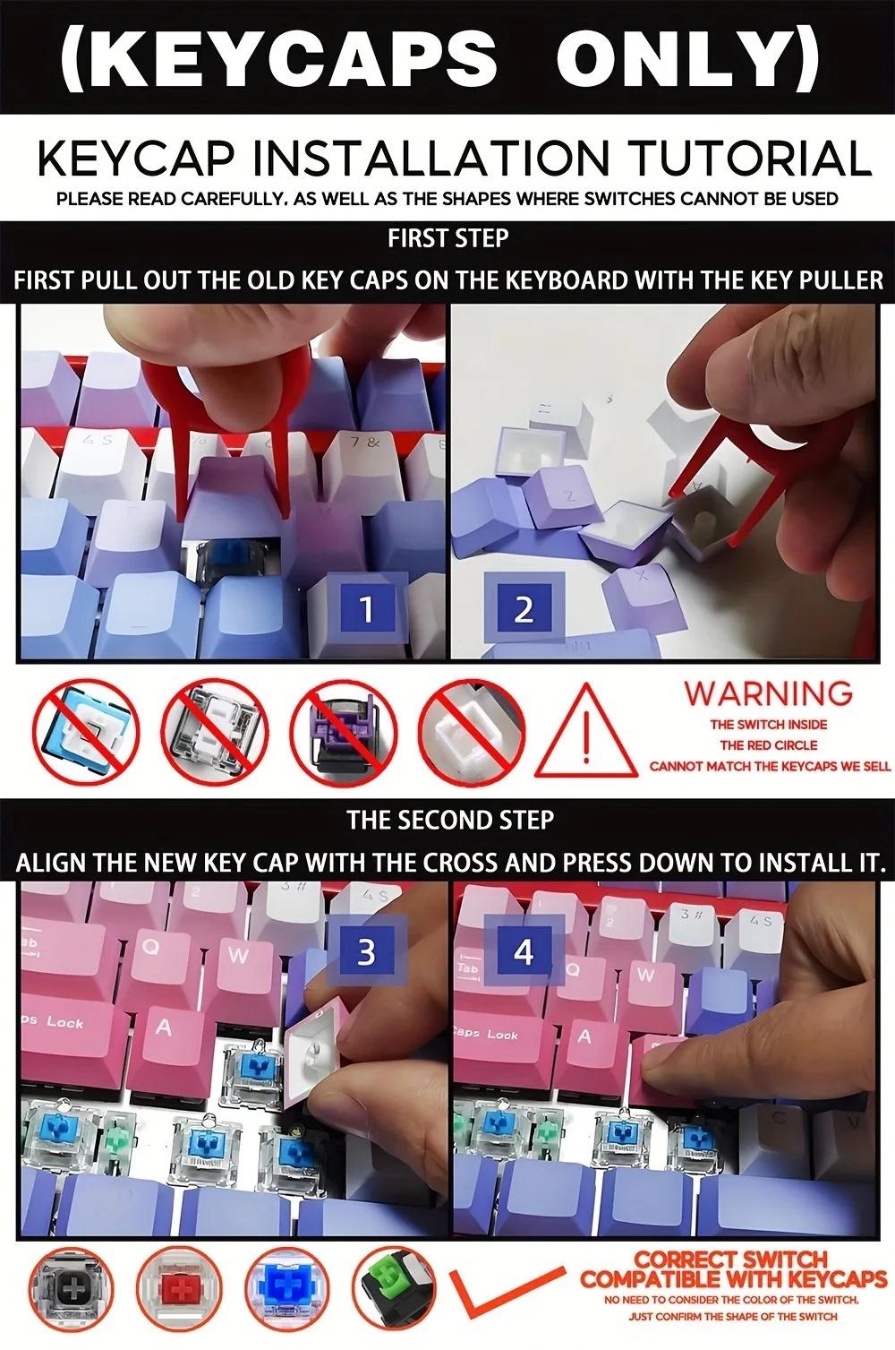 139-Key Band Puppy Theme Pbt Keycaps, Dye Sublimation Process, Moa Profile, Compatible with Mx Axis, for 61/64/68/87/96/104/108 Keyboards