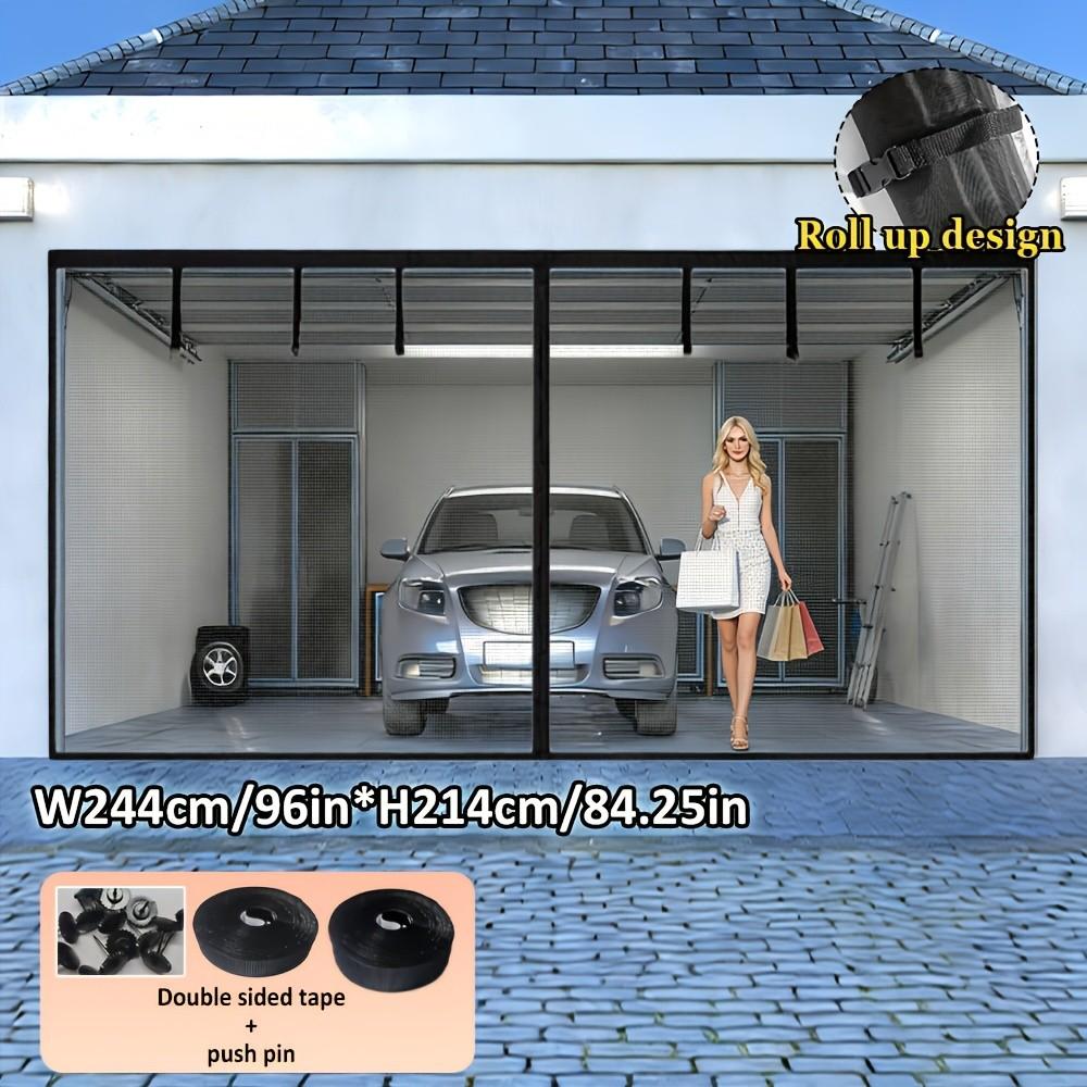 1pc Garage Screen Door for Two-Car Garage, 16x8 Feet, Magnetic Closure, Heavy Bottom, Self-Sealing Glass Fiber Mesh, Easy Assembly