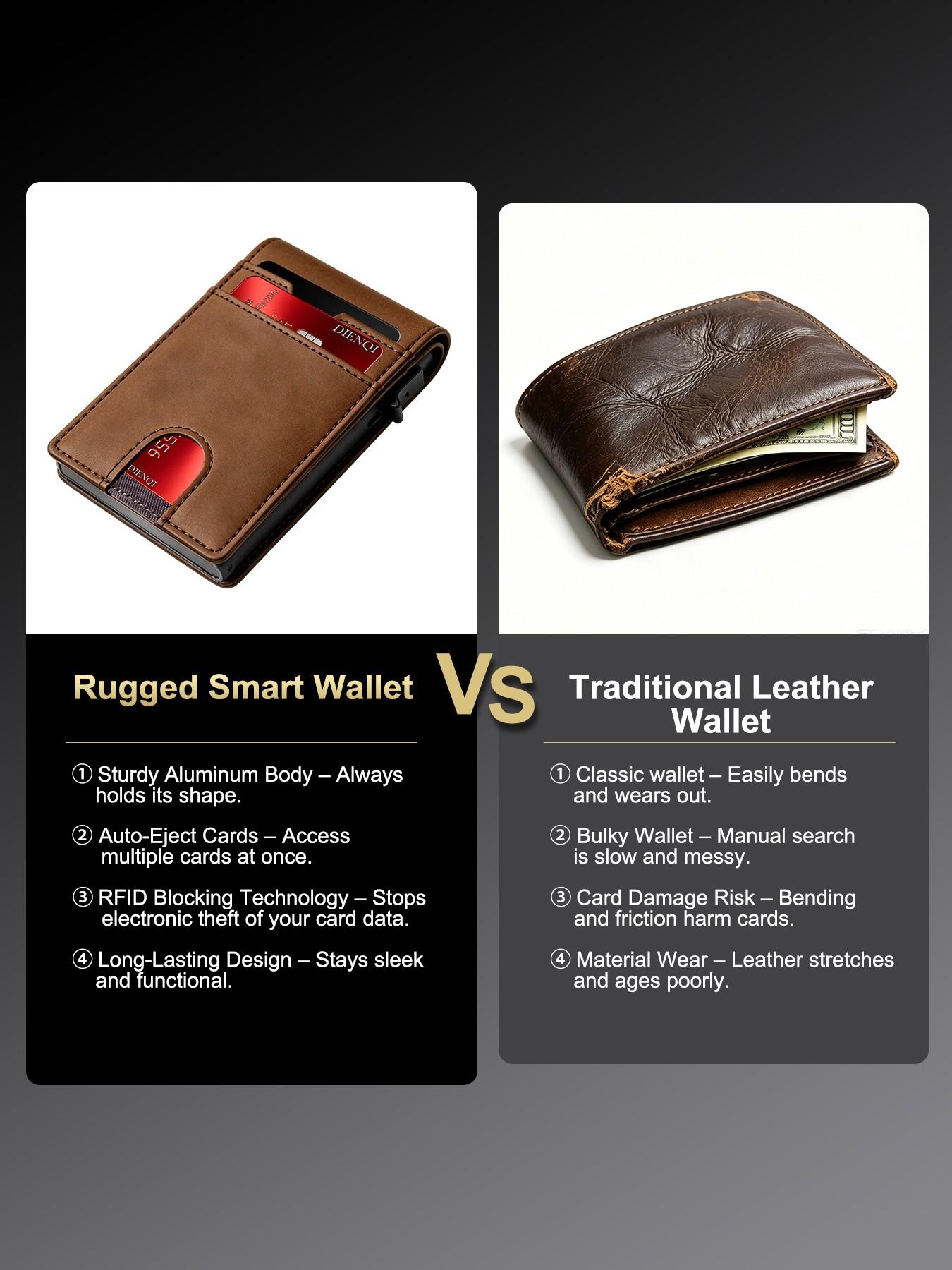 Men's Magnetic Wallet Coin Purses RFID Blocking Bank Credit Card Holder Purses Clutch Bag Slim Smart Wallets Man Mini Card Case RFID Protected Wallet