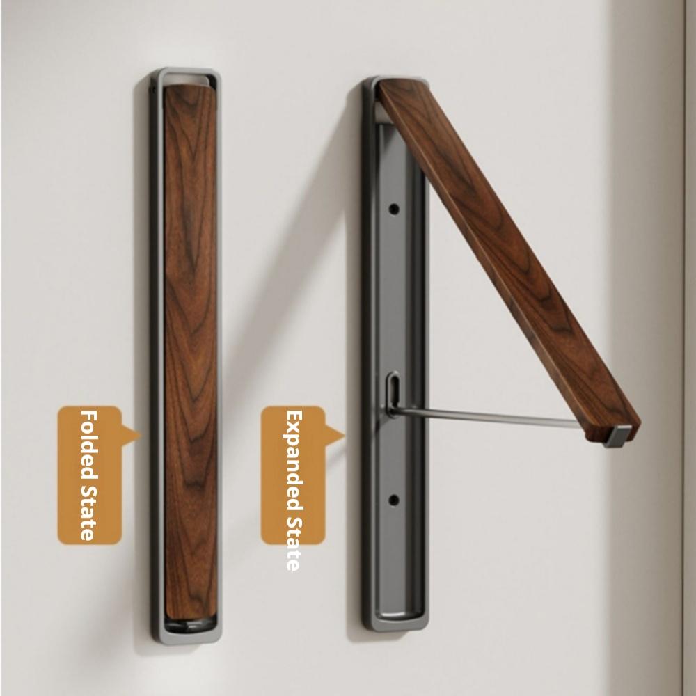 Wall-Mounted Clothes Rack, Space Aluminum Material, Foldable Design, Indoor Balcony Use, Invisible Bedding Hanger, Window Hanging Hook, Garment Rack, Wall Drying Rack