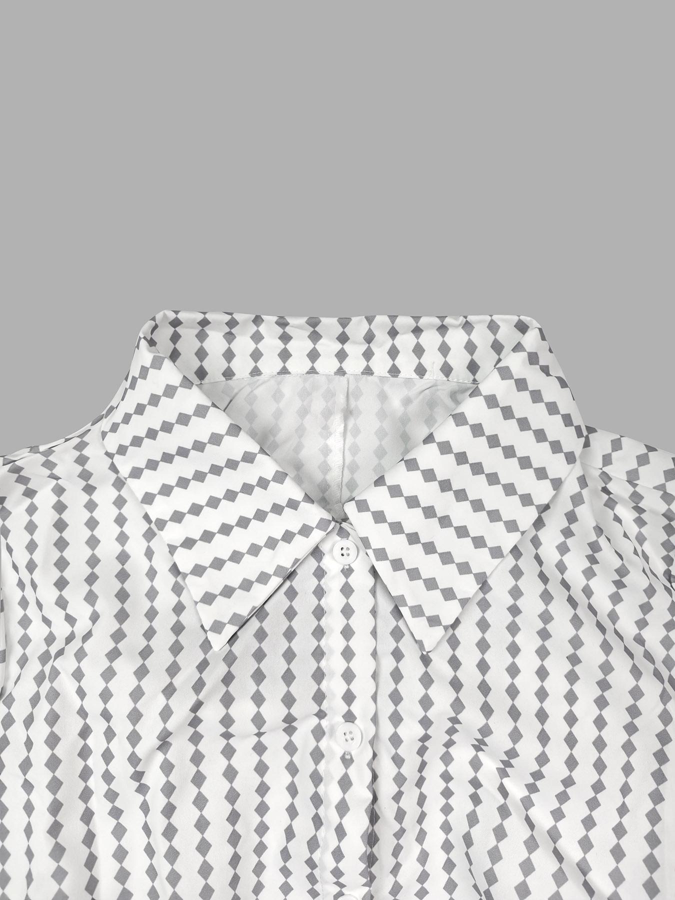 Women's All Over Print Button Shirt Dress, Casual Chic Long Sleeve Collared Dress for Daily Wear, Ladies Clothes for All Seasons, Womenswear