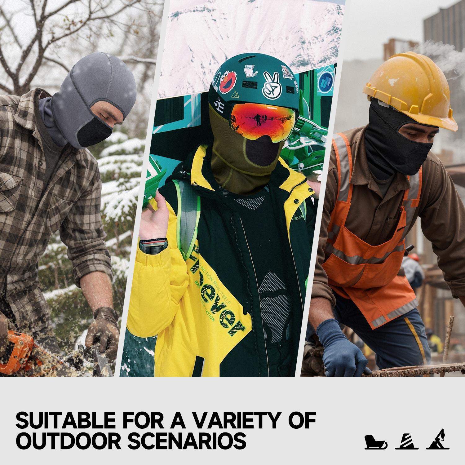 Balaclava Ski Mask, Warm Face Mask for Cold Weather, Winter Skiing, Snowboarding, Motorcycling and Ice Fishing, Winter Outdoor Essential Gear for Men #GLOBAL PICKS