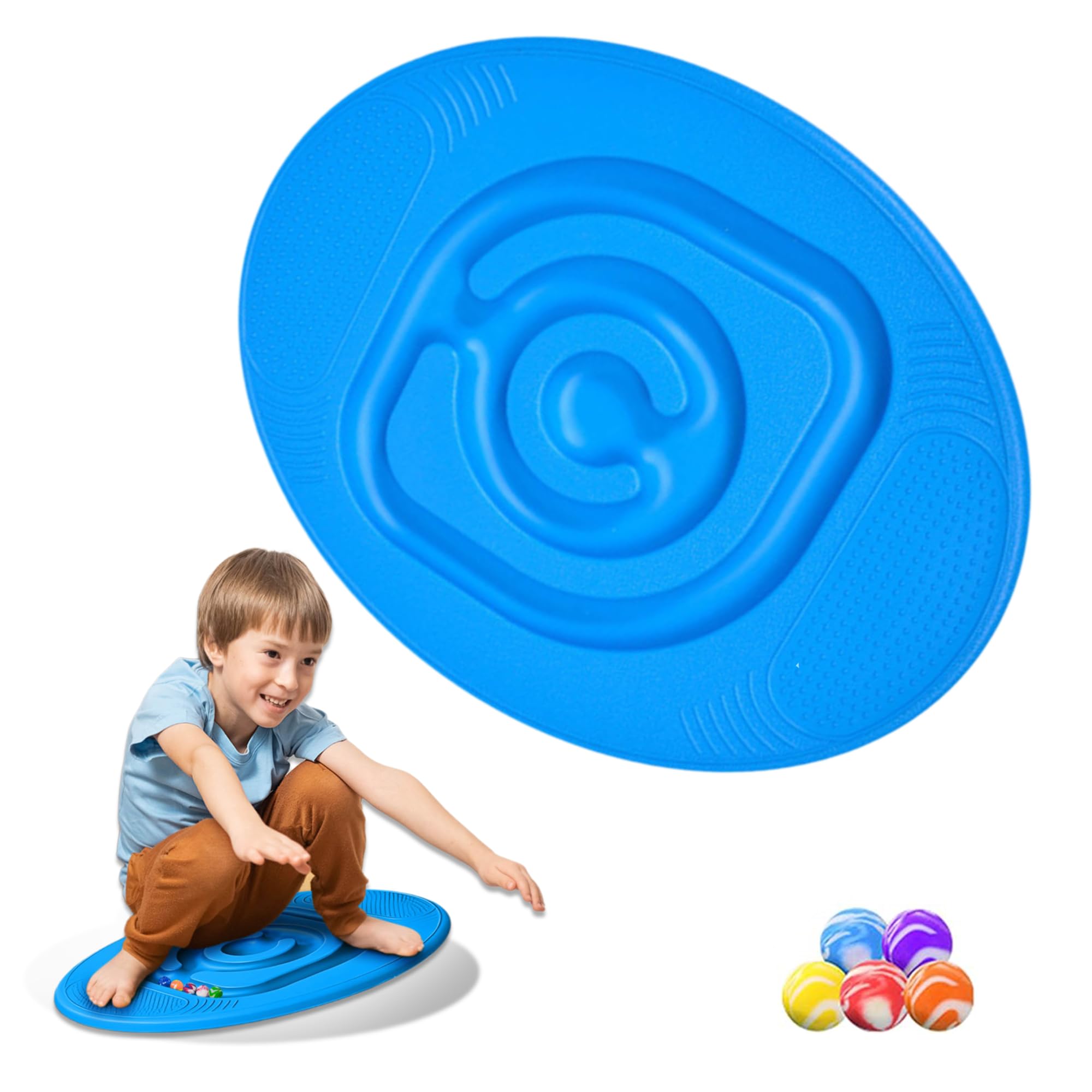 Balance Board Rocker Maze Board with 5 Balls, Children Snail Balance Board, Toddler Physical Therapy Toy,fathersdaygifts Outdoorfun Colorful Durable Balanceboard body coordination training
