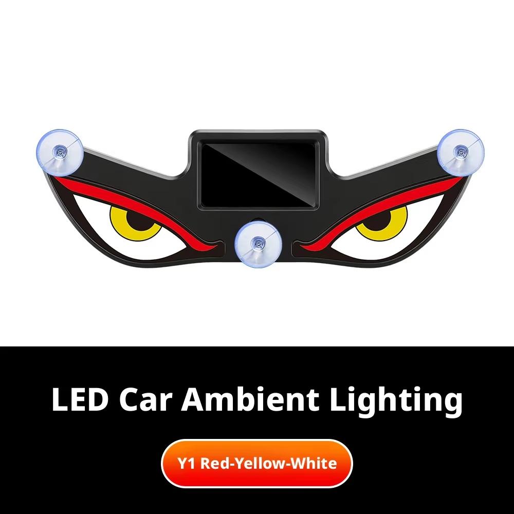 Car-mounted solar monster eye LED warning light triangle window wireless decoration rear window ambient light premium feel Car Interior Accessory