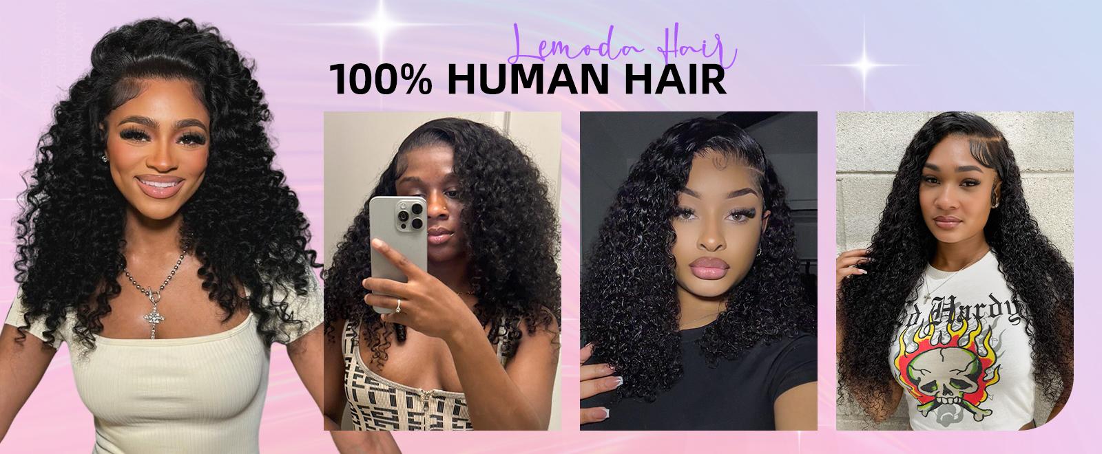 Lemoda 13x6/13X6/5X5/4X4 Lace Frontal 14-22 Inch Burmese Curly /Straight/Body/Deep/Water Wave HD Transparent Lace Frontals 12A Brazilian Virgin Human Hair Lace Frontal Closure Natural Black