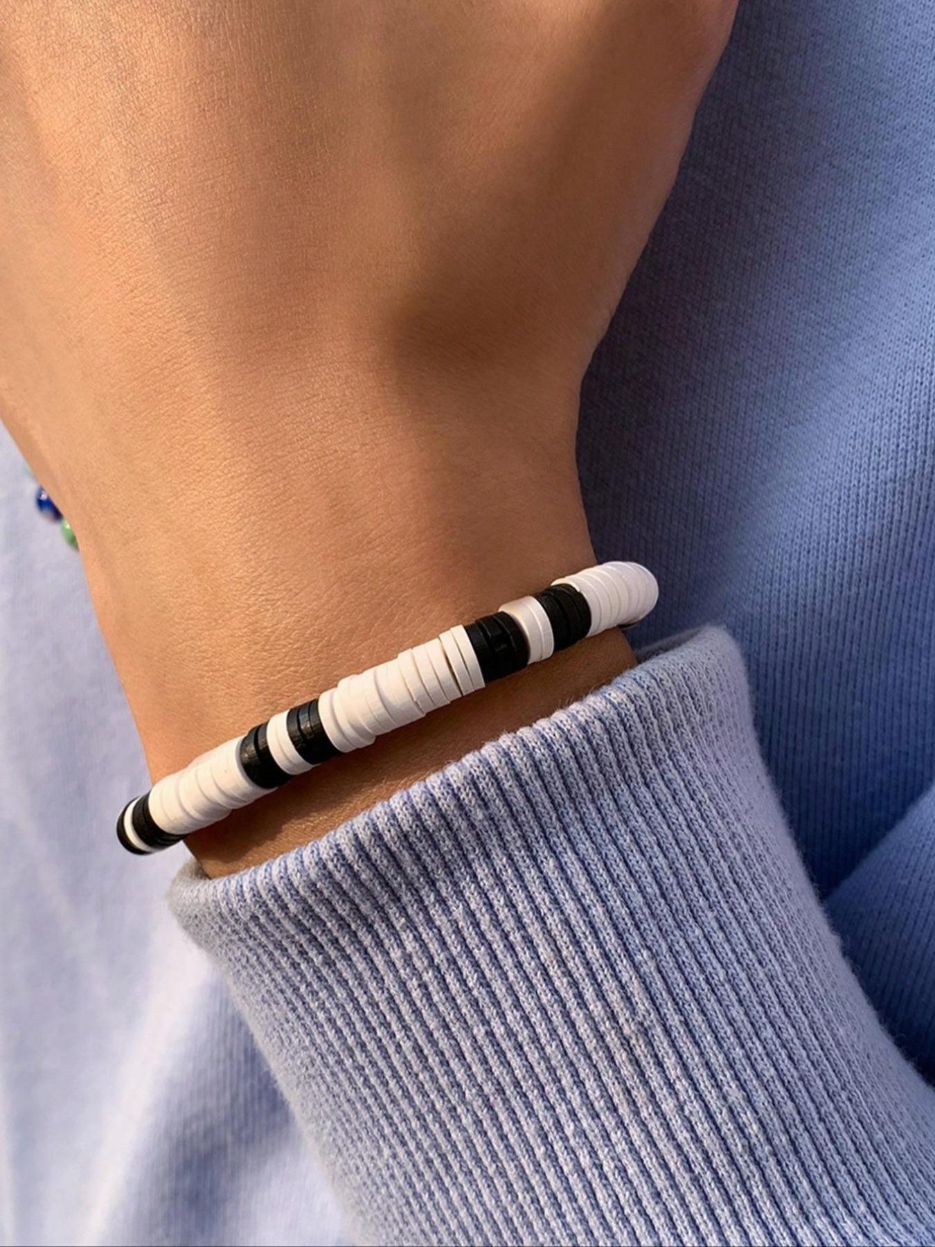 Men's Soft Clay Interval Splicing Necklace, Casual Versatile Soft Clay Necklace, Simple Style Jewelry Accessory