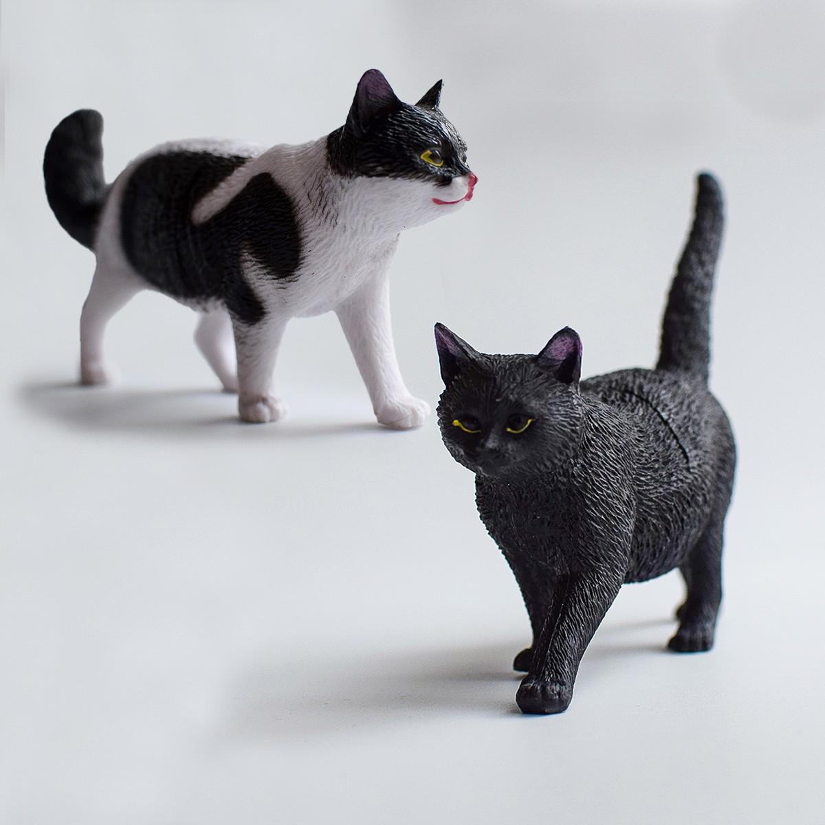 2 PVC Cat Models, and Cow Cats, Lucky Symbol, and Aesthetics, Pet House Decor, Desk Ornament, Gift for Birthdays, Weddings, Holidays