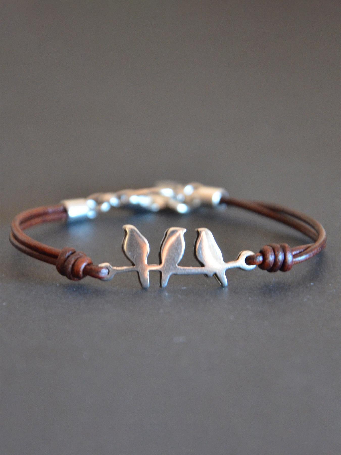 Boho Style Bird Design Pu Leather Bracelet, Trendy Stack Bangle, Fashion Jewelry for Party, Daily Clothing Decor, Trendy All-match & Exquisite Jewelry for Birthday Gift Boho Style Bird Design Pu Leather Bracelet, Trendy Stack Bangle, Fashion Jewelry for Party, Daily Clothing Decor, Trendy All-match & Exquisite Jewelry for Birthday Gift