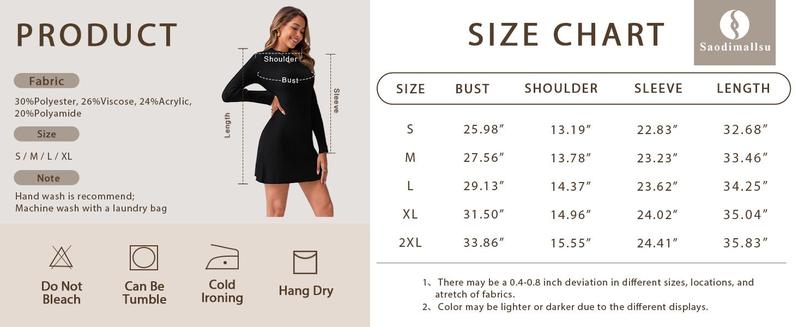 Saodimallsu Womens Long Sleeve Sweater Dress Bodycon Crew Neck Fall Slimming Knit Mini Dresses Saodimallsu Womens Long Sleeve Sweater Dress Bodycon Crew Neck Fall Slimming Knit Mini Dresses