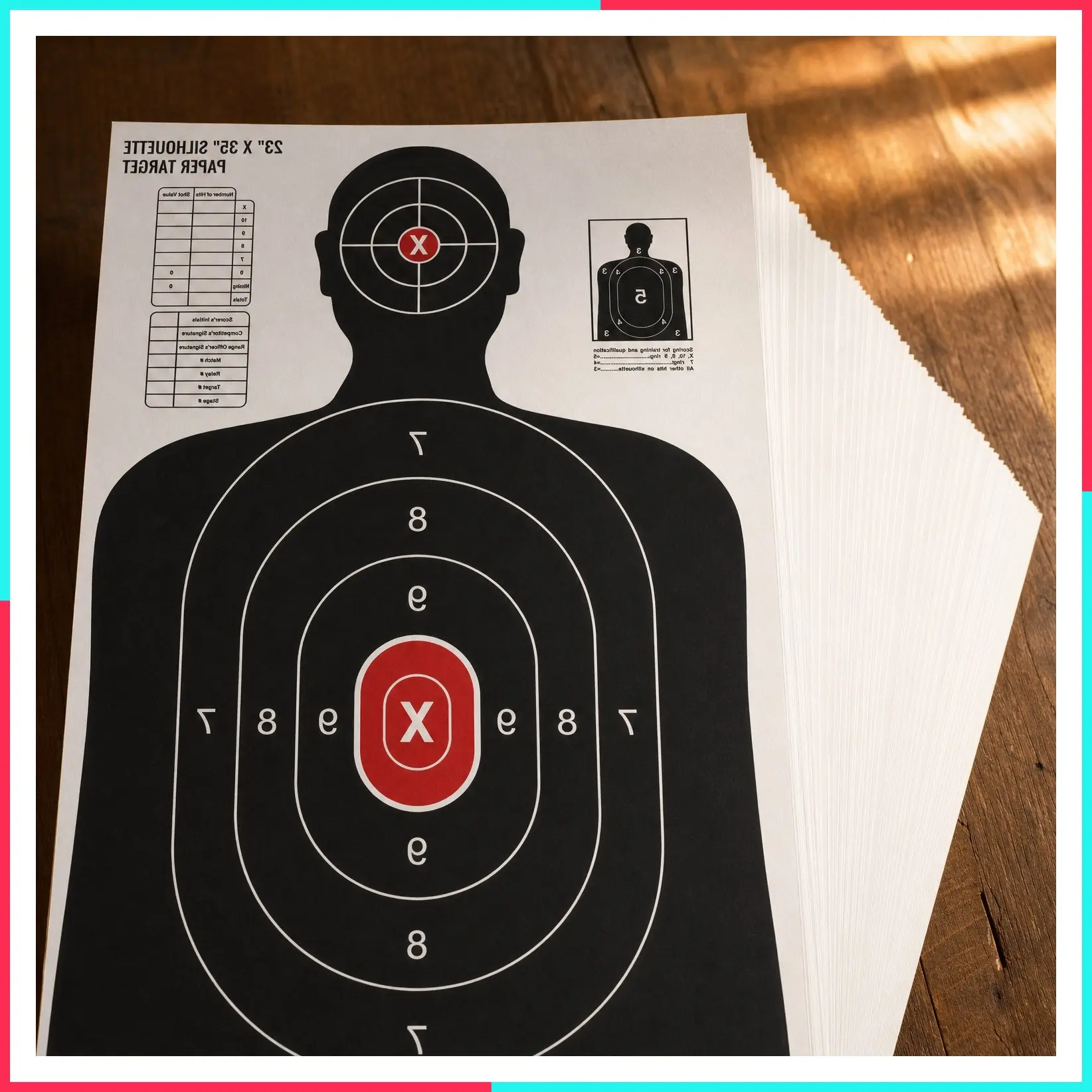 Shooting Range Silhouette Paper Target - 23x35 Inches - for Handguns, Rifles, Airguns, BB Guns