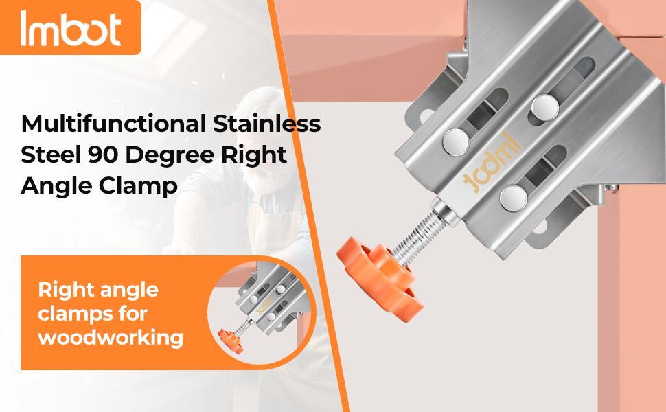 Imbot Right Angle Clamp Adjustable Clamping Thickness for Woodworking - Rust-Resistant Clamps | Flexible Fixing | Time-Saving Precision Alignment Tools for DIY & Carpentry