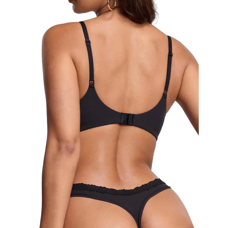DOBREVA Women's Lace Thongs Seamless Underwear 3 Pack Fit Clothes