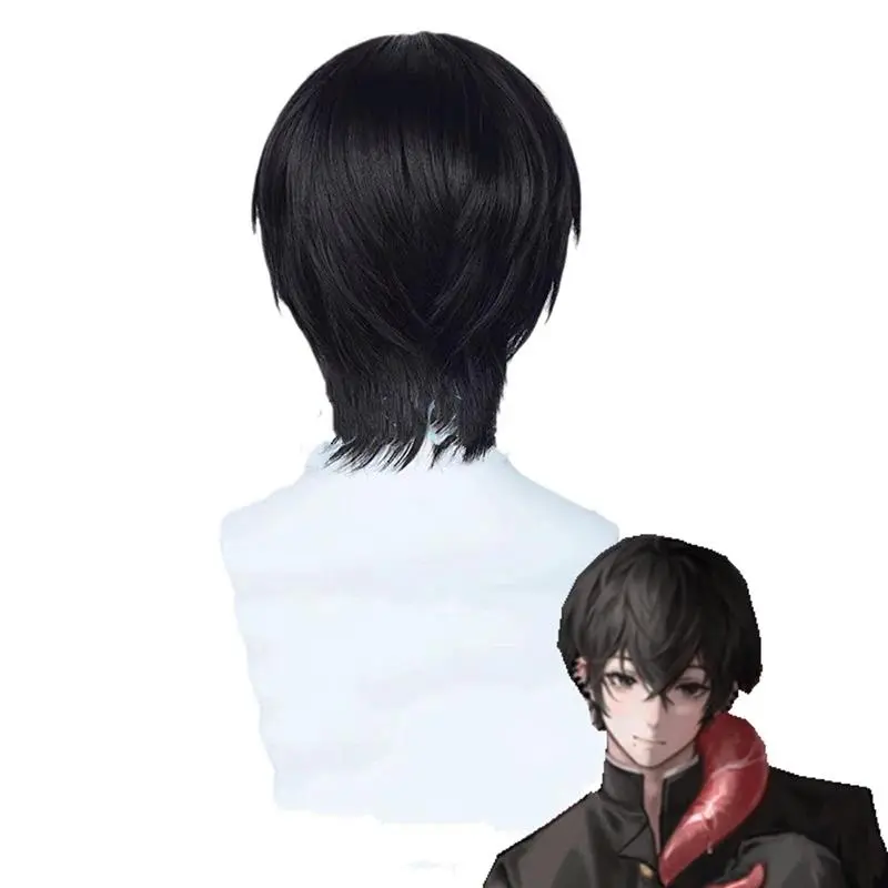 Chainsaw Man Cosplay Wig Hirofumi Yoshida Black Man Short Hair Chemical Fiber Filament Stage Performance Festival Party Full Wig