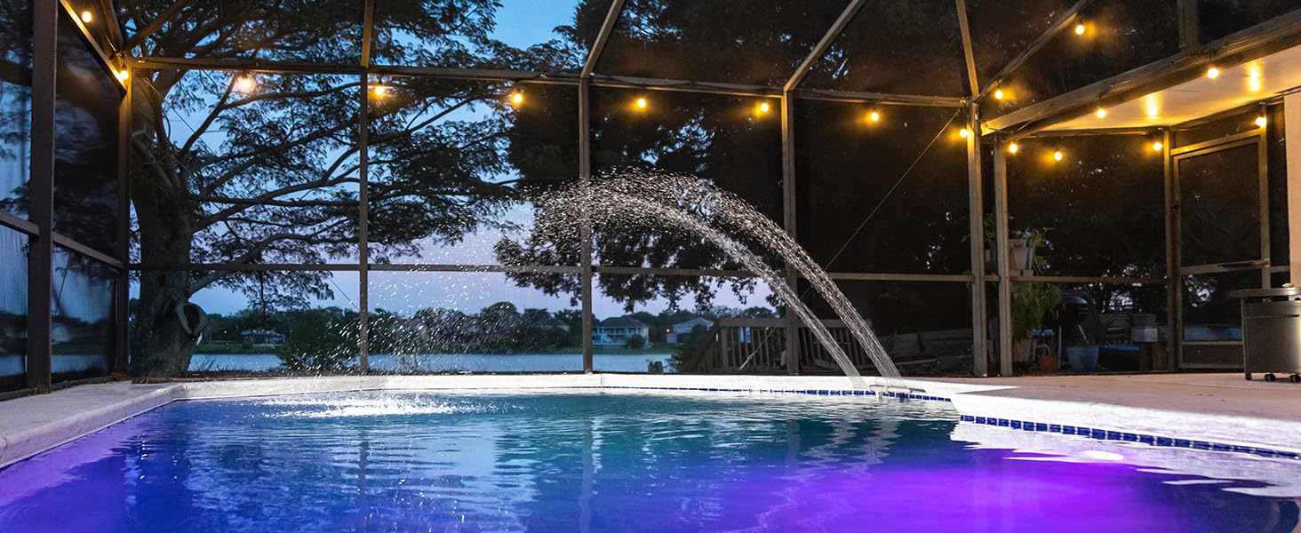 Poolhacker Pool Fountain for Above-ground Pool & Inground Pool Outdoor Waterfall Spray Installation