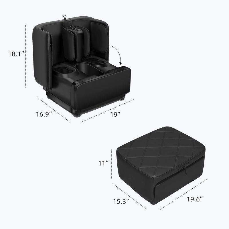 COMFIER 2 in 1 Foot Massager Machine & Ottoman Rest,Shiatsu Foot and Calf Massager with Heat,Kneading,Vibration,Massagers for Feet,Ankle,Leg