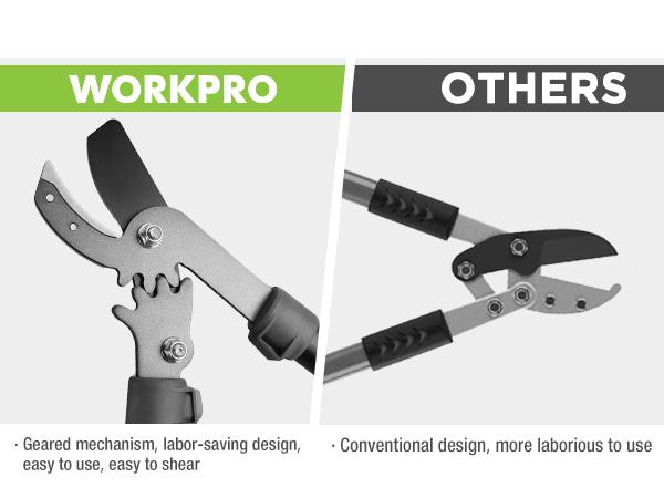 #JumpstartSale WORKPRO Extendable Anvil Lopper with Geared Mechanism, 25-37" Branch Cutter with 1.6" Cutting Capacity, Heavy Duty Garden Tree Trimmer with Steel Blade