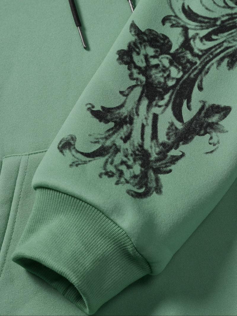 Men's Letter Print Drawstring Thermal Lined Hoodie, Graphic Print Hoodie, Essential Hoodies, Regular Fit Casual Long Sleeve Pocket Hooded Sweatshirt Pullover for Outdoor, Fall Outfits 2024, Menswear Streetwear Top, Please Purchase A Size Up Poser Hoodie