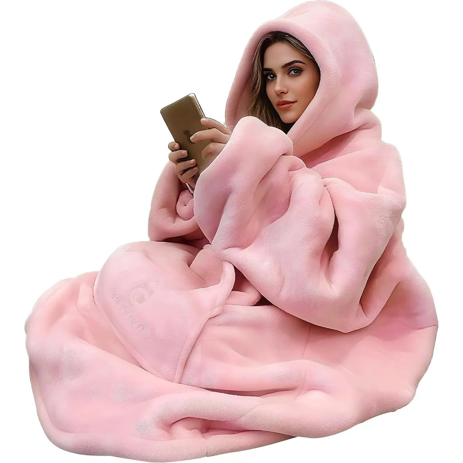 Oversized Hoodie Blanket, Wearable Blanket sweatshirt, Ultra Soft Sherpa Fleece Comfy Snuggle Hoodie