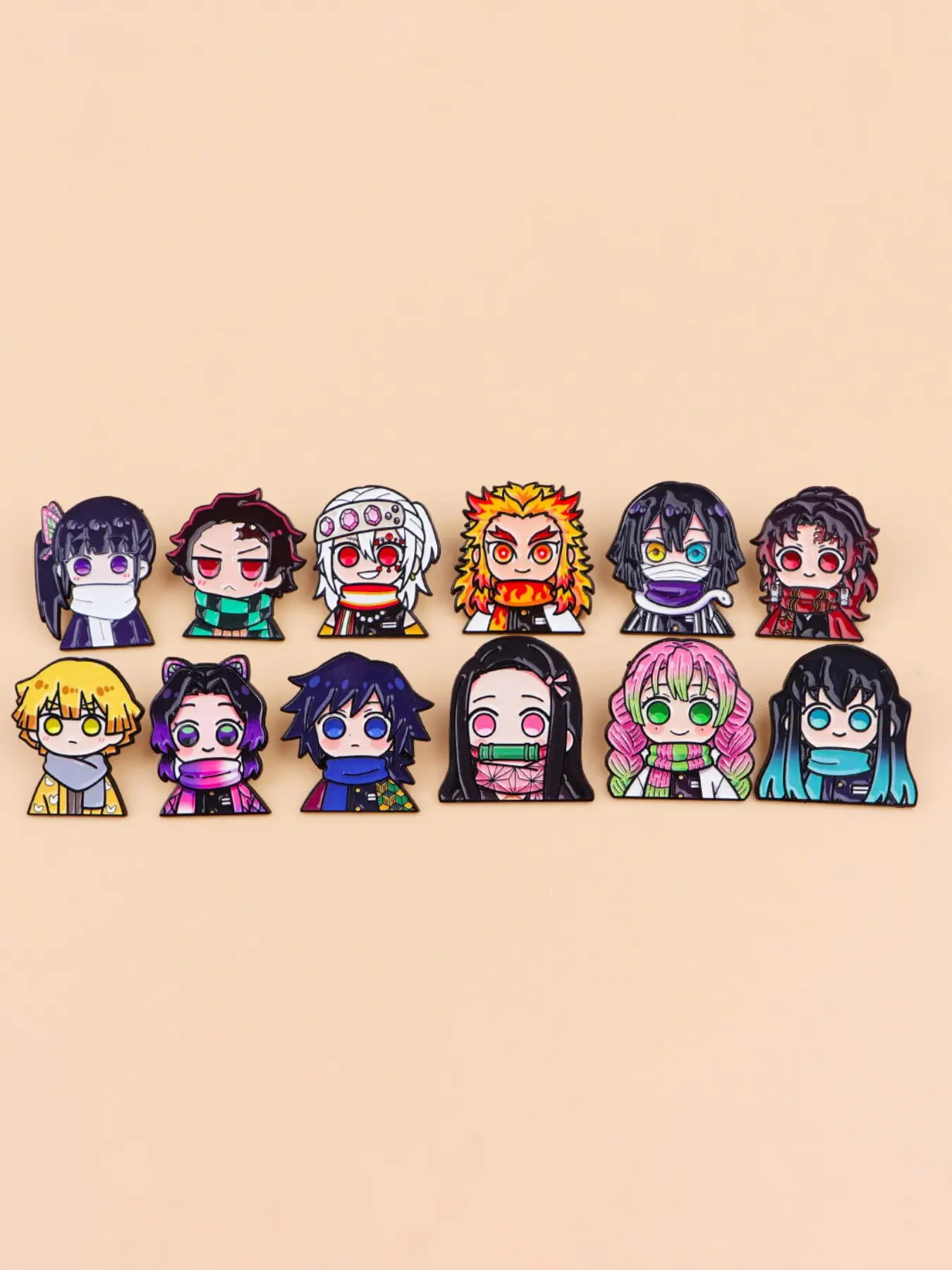 12pcs/set Cute Anime Character Enamel Pins, Collectible Pins, Cartoon Zinc Alloy Badges, Kawaii Backpack Fashion Accessories, Perfect Gift for Anime Lovers