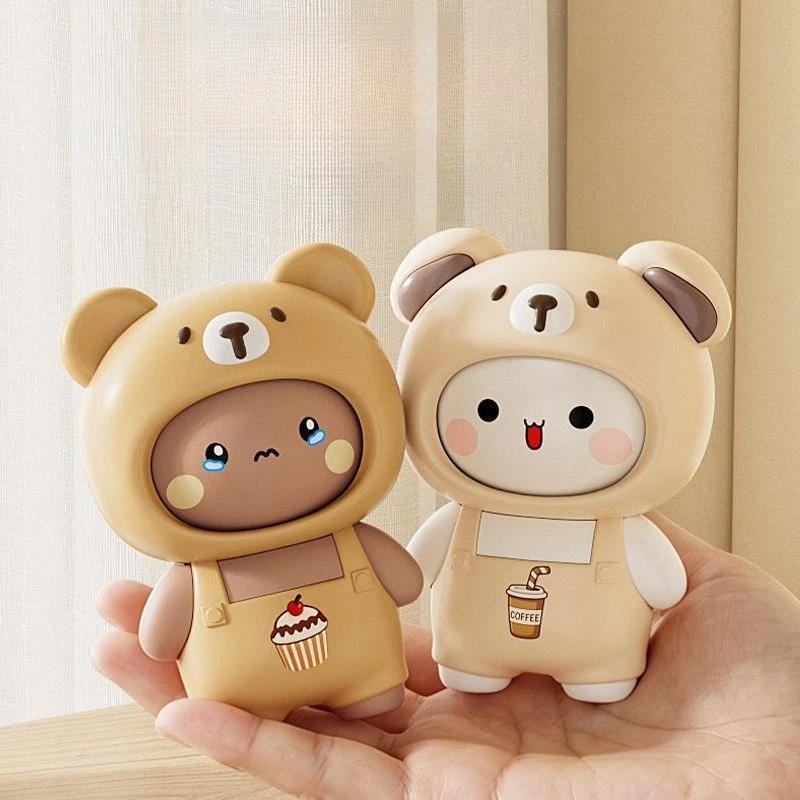 Original Bubu Dudu Change Face Figure Toy Keychain Pendant Doll Panda Bear Anime Figures Ornament Bag Decoration Gift