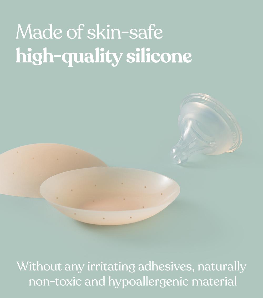 HSIA Breathable Non-Adhesive Reusable Washable Invisible Seamless Silicone Nipple Pasties Breasts Covers