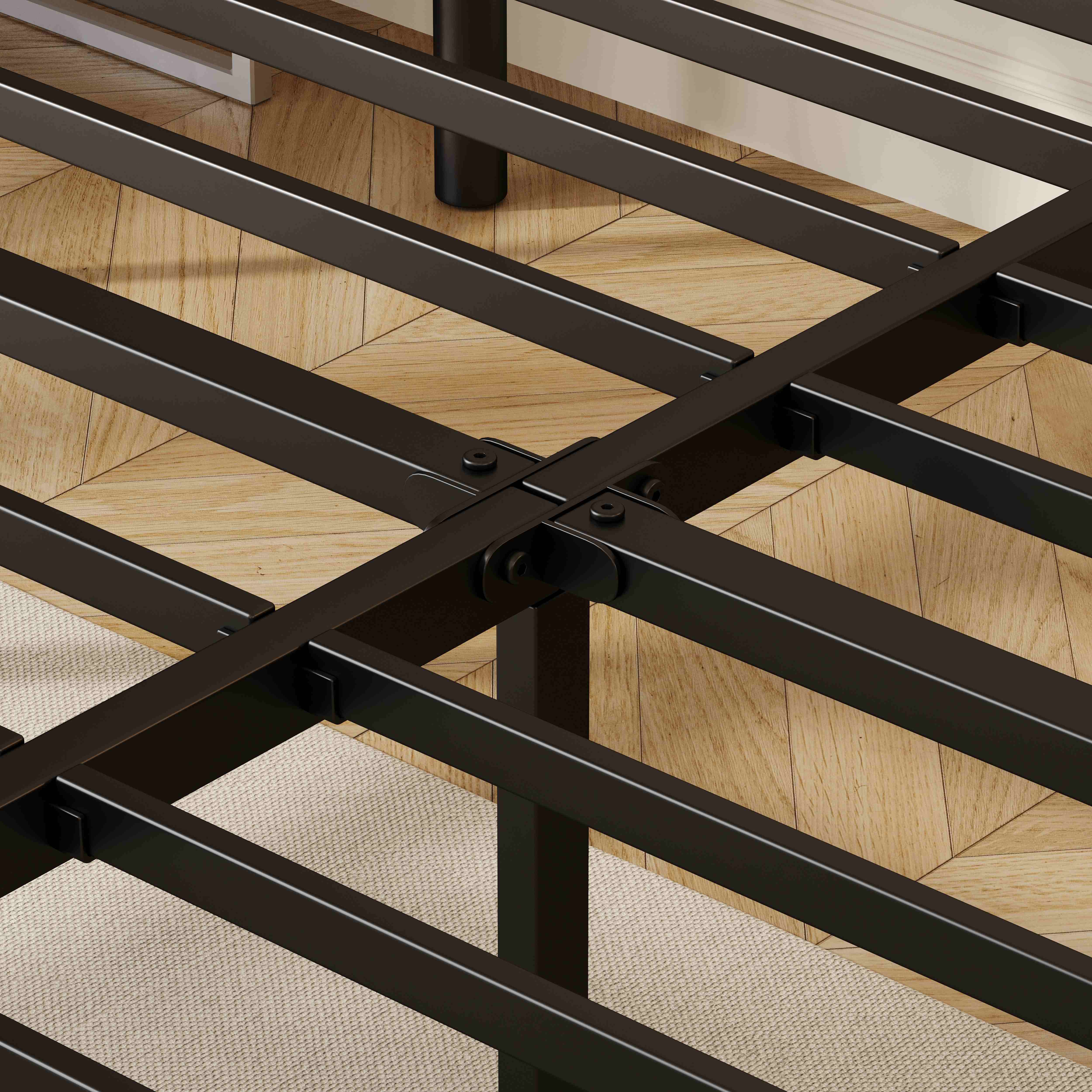 Aardhen Heavy Duty Metal Platform Bed Frame Victorian Style No Box Spring Needed Easy Assembly No Squeak Sturdy Durable Noise Free Vintage Aesthetic