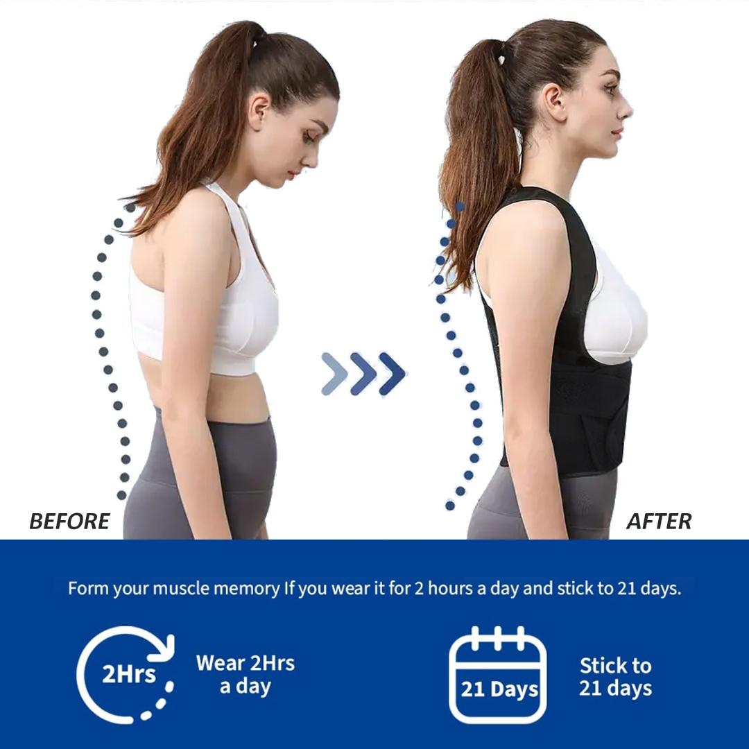 Unisex Adjustable Back Support Strap, Adjustable Back Brace, Upper & Lower Back Support, Improves Posture, Provides Lumbar Support, Ideal for Fitness Activities