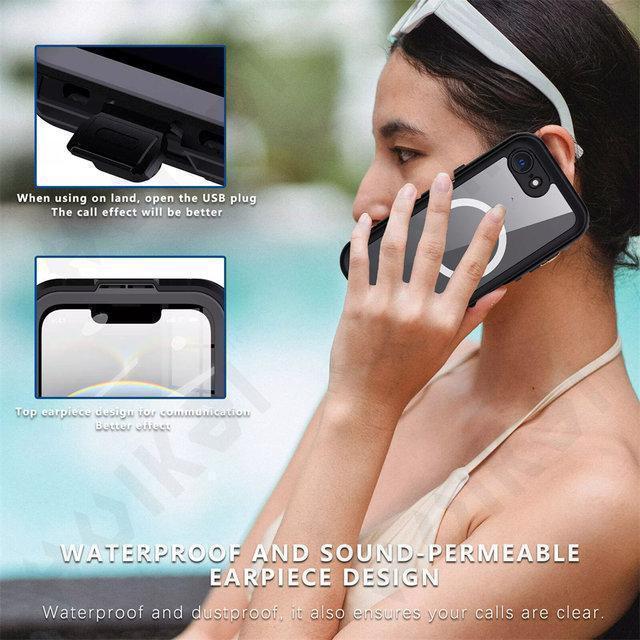 IP68 Waterproof Magnetic Case For iPhone 17 16e 16 15 14 Pro Max Pro 13Protector Full Body Protective Dustproof Phone Case