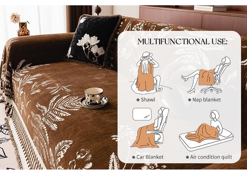 Leaf Pattern Sofa Cover, Washable Pet-Friendly Couch Protector, Comfortable Home Decor for Living Room & Bedroom, Durable Fabric Material, Sofa Couch Covers