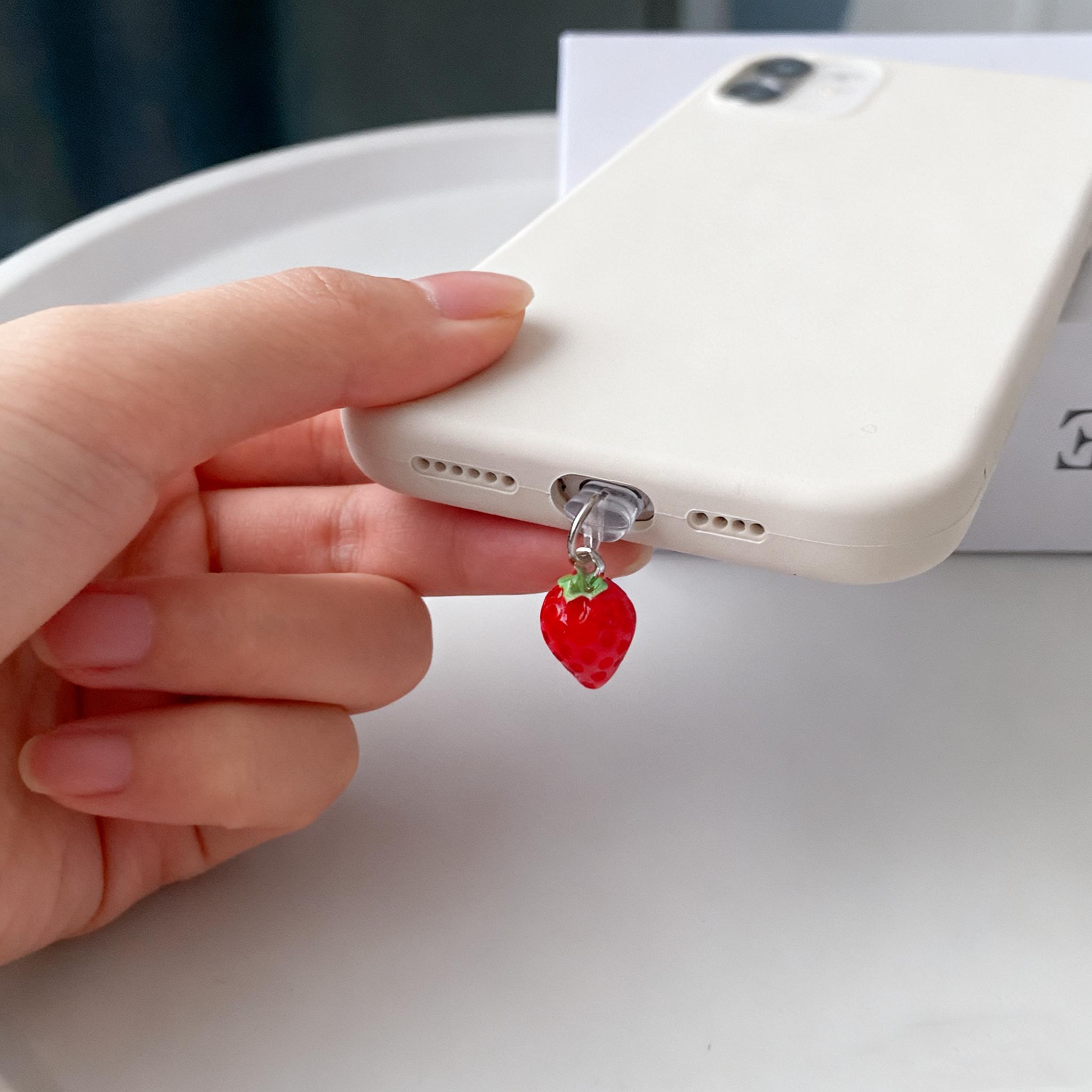 Cute Strawberry Dust Plug, Decorative Anti-Dust Cover Accessory for Electronics, Small Size, Easy to Use, Perfect Gift Idea