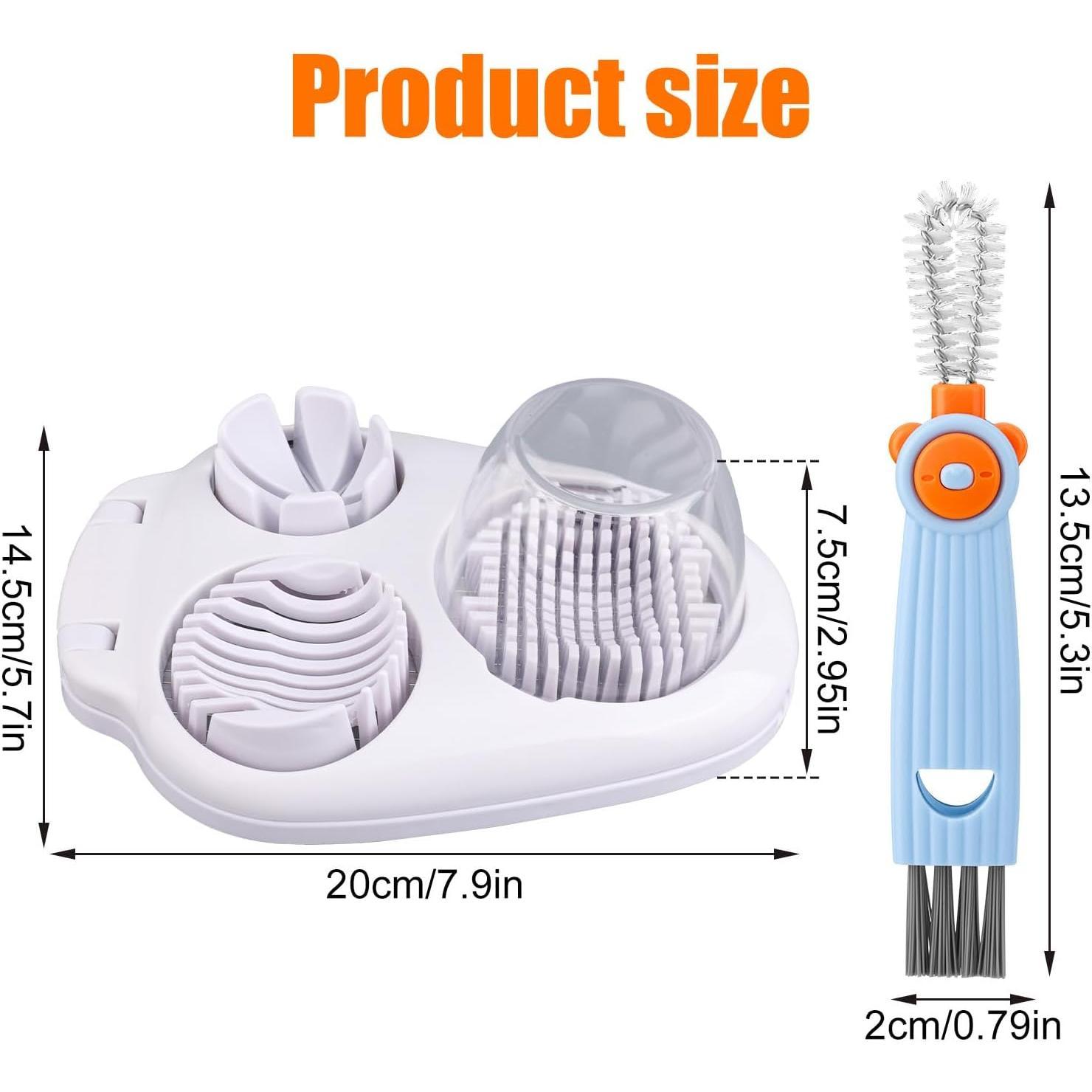 3-in-1 Egg Slicer with Cleaning Brush, 3 Slice Modes Egg  Stainless Steel Dicer Multipurpose Kitchen  Utensil for Hard Boiled Eggs Strawberry Tomato Butter Mushroom