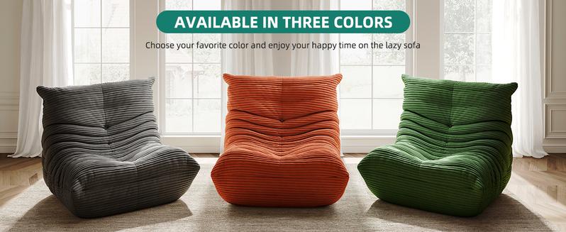 YITAHOME Bean Bag Chairs, Giant Lazy Floor Sofa with Memory Foam, Comfy Cordury Fireside Chair Beanbags, for Living Room, Apartment Dorm Office, for Adults