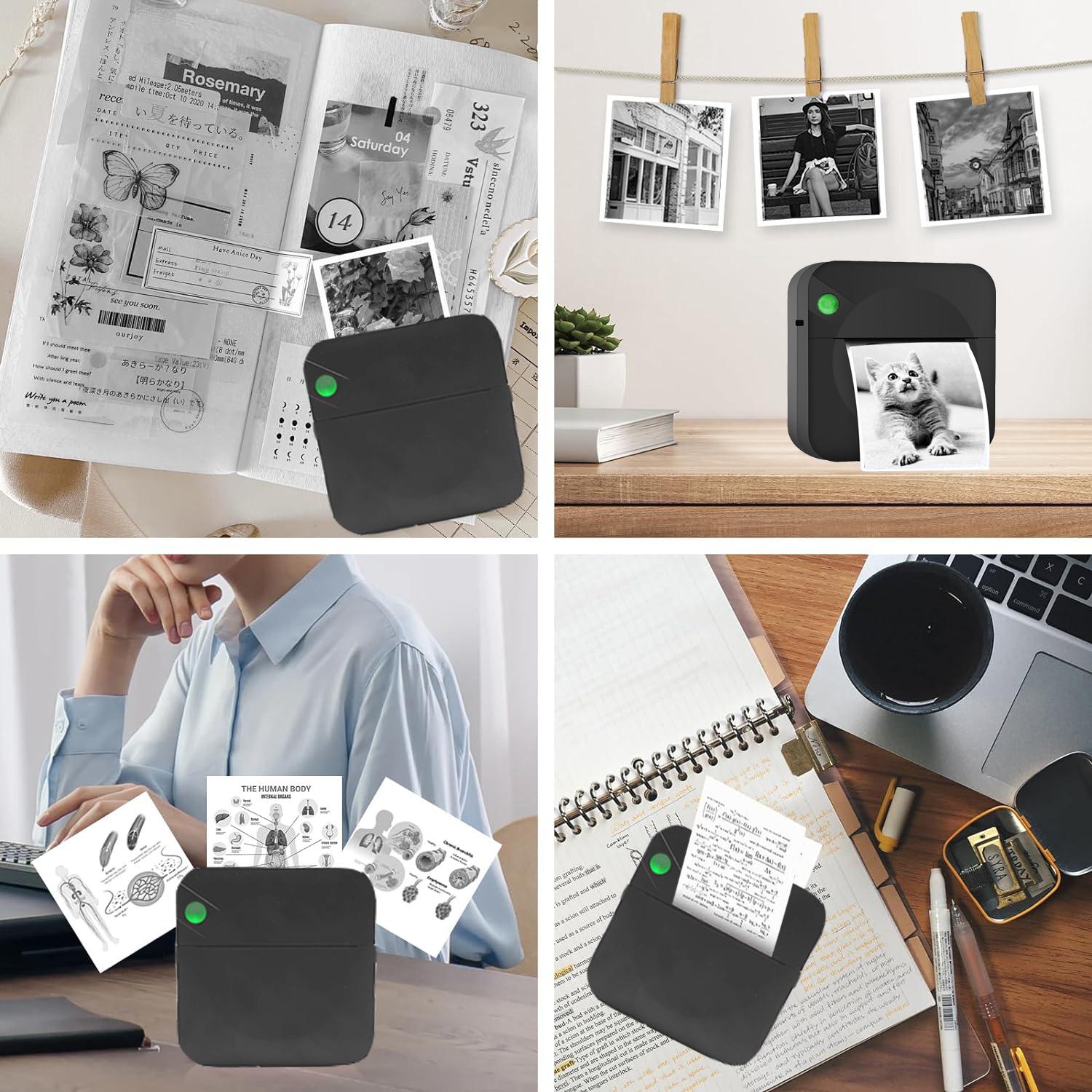 Portable Wireless Mini Printer, Thermal Inkless Printer, Compatible with iOS and Android, Ideal for Office and Home Use