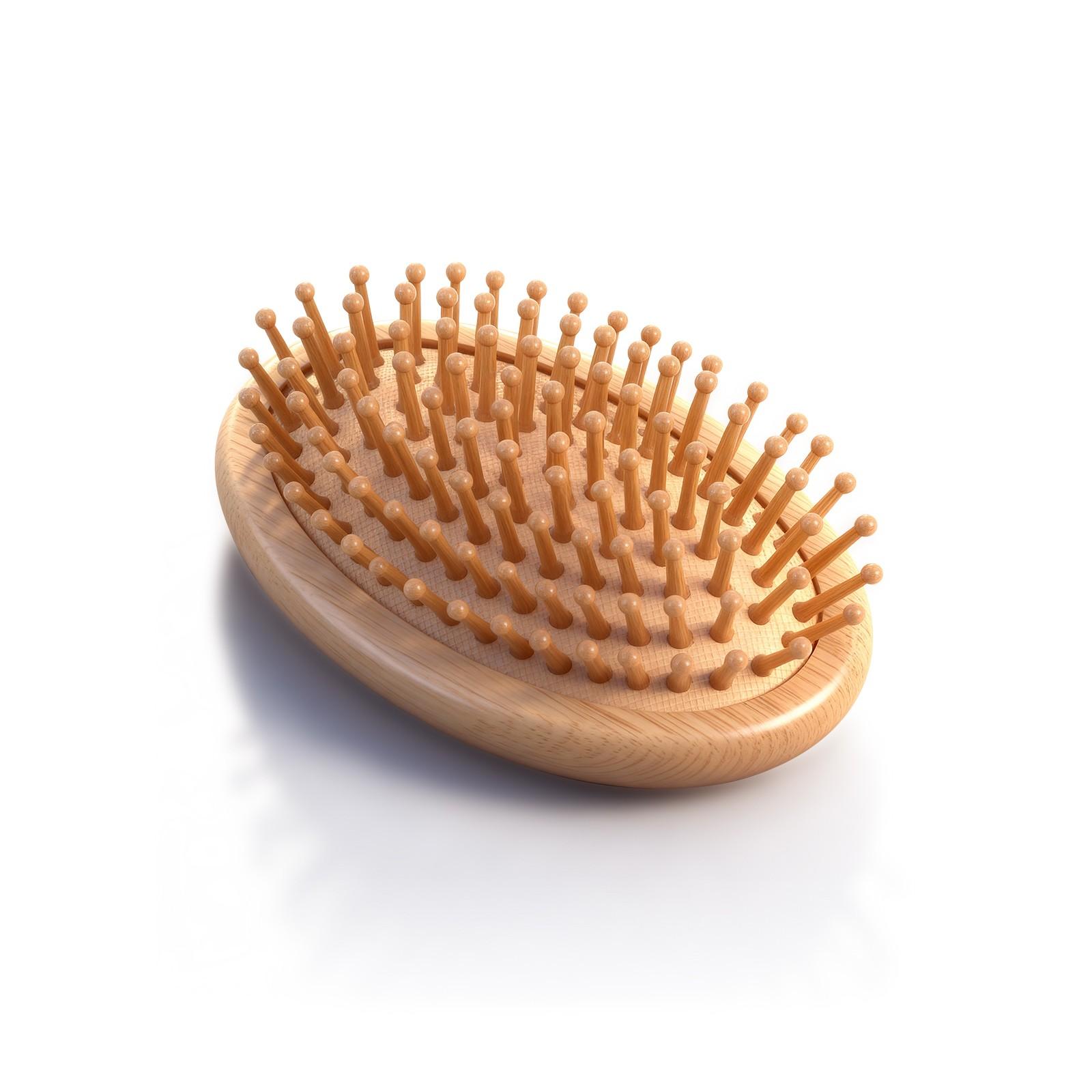 Portable Bamboo Cushion Comb, Hair Massage Brush for Daily Use, Soft Air Cushion Design, Ideal for Styling and Relaxing Hair