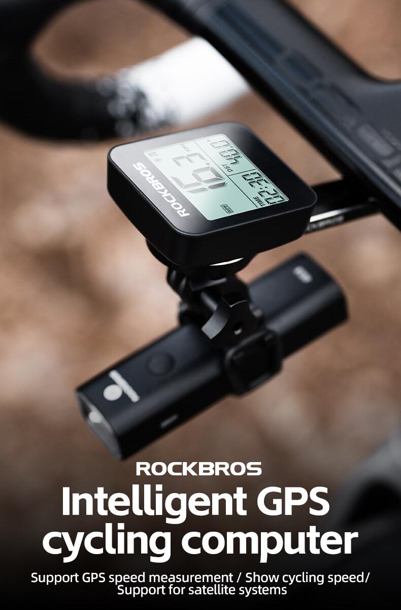 ROCKBROS GPS Bike Computer Accurate Wireless Speedometer with Backlight