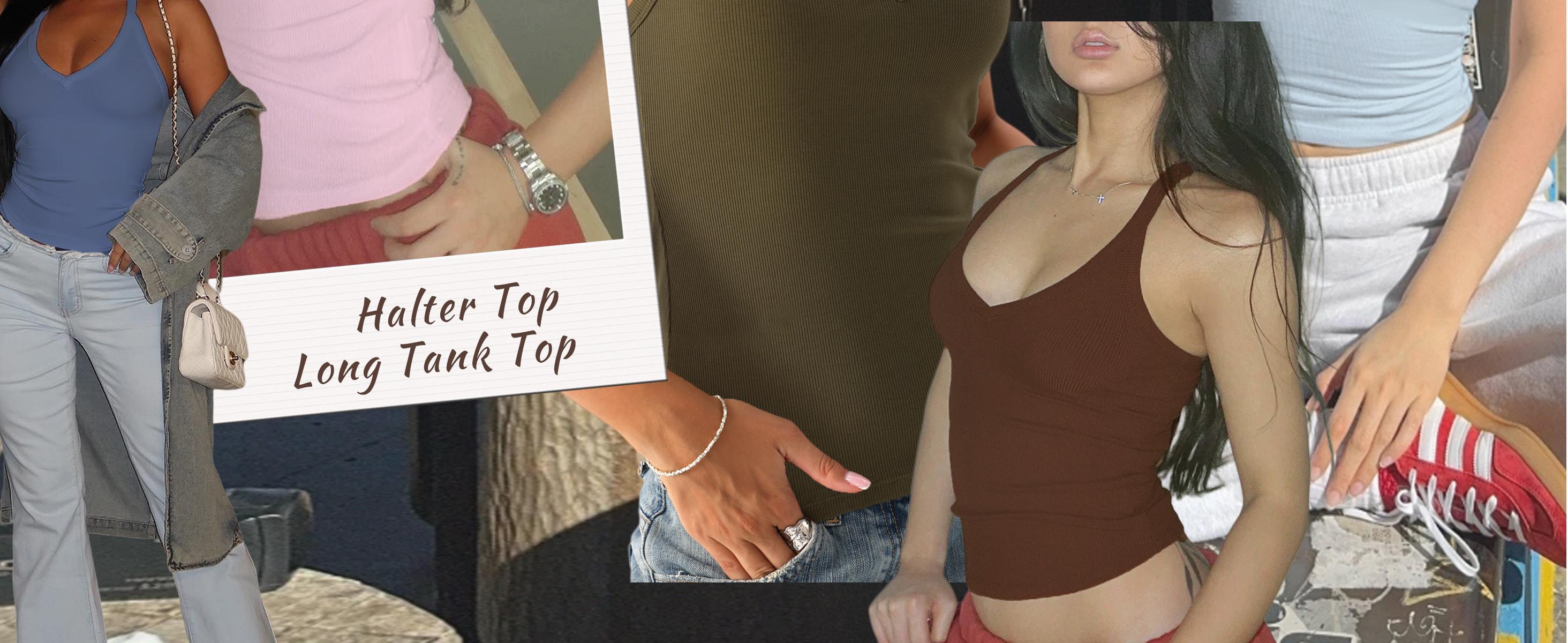 Danysu V Neck Cotton Tank Tops with Built-in Shelf Bra Sleeveless Racerback Fitted Basic Cami Shirts