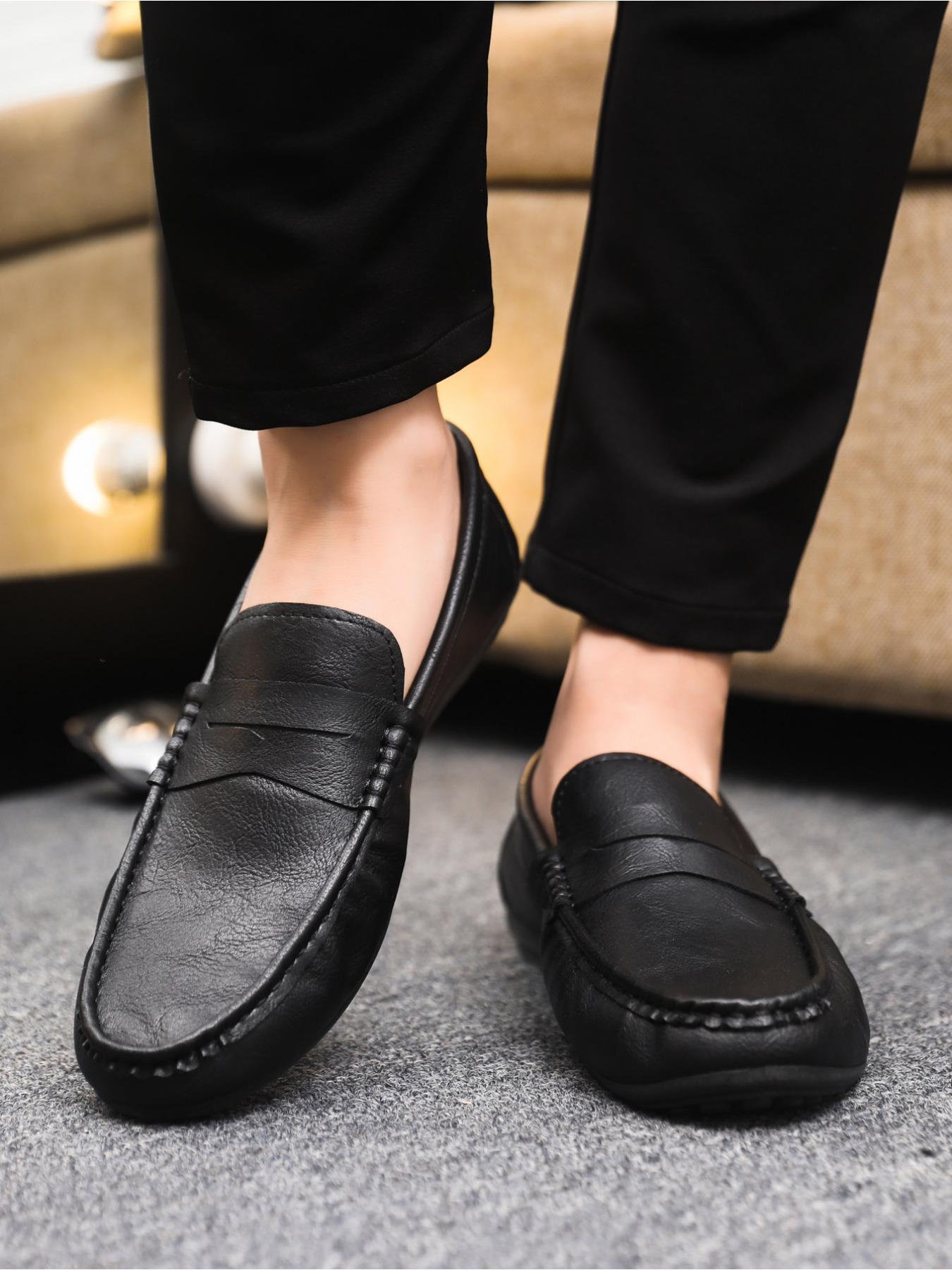 2026 New Spring and Summer Collection for Men, British Style Soft Leather Penny Loafers, Wear-resistant and Non-slip, Ideal for Commute, Driving and Daily Wear, Slip-on Lazy Loafers