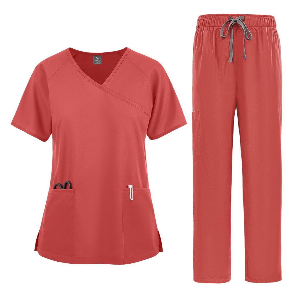 Mens Beauty Salon Postnatal Care Center Nanny Puppy Care Room Solid Color Overalls Pet Care Uniform Set Veterinary Work Clothes