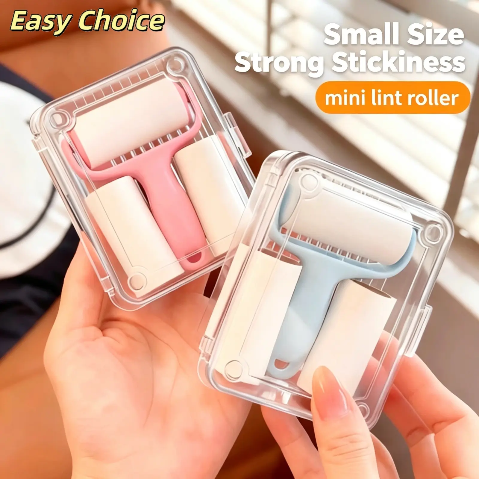 Mini Portable Lint Roller, Tear‑Off Refillable Sticky Pet Hair Remover, High‑Adhesion Compact Lint Brush for Cat Fur, Dust & Lint, Convenient Travel Daily Cleaning Tool
