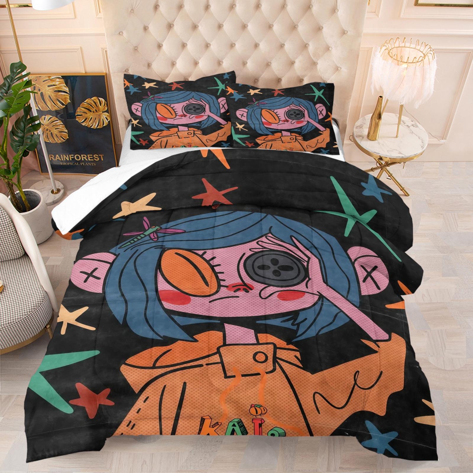 Caroline Pattern Decorative Bedding Set, Including 1 Blanket And 1 Or 2 Pillowcases Without Pillowcases, Suitable For Teenage And Adult Bedroom Bedding