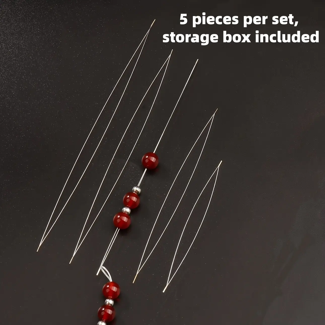 5-Piece Beading Threading Needles Set, Open Beading Needles, DIY Jewelry Making Tools, Crystal Bracelet Needles, Holiday Craft Gifts