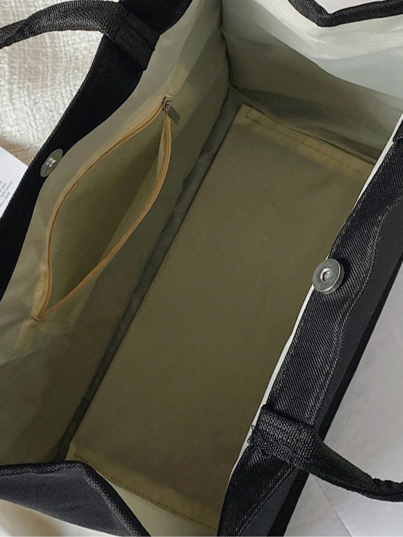 Milano Italy' Tote Bag and Pouch with Black with White Embossed Milano Italy' Tote Bag and Pouch with Black with White Embossed