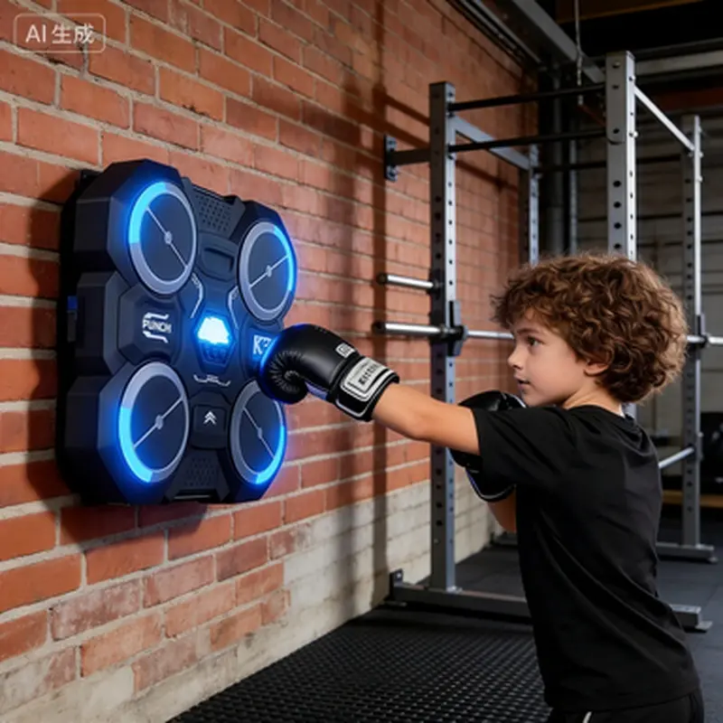 Smart Music Boxing Trainer for Kids and Adults, Portable Fitness Device, Home Gym Use, Includes Gloves, No Plug Needed, Battery Required