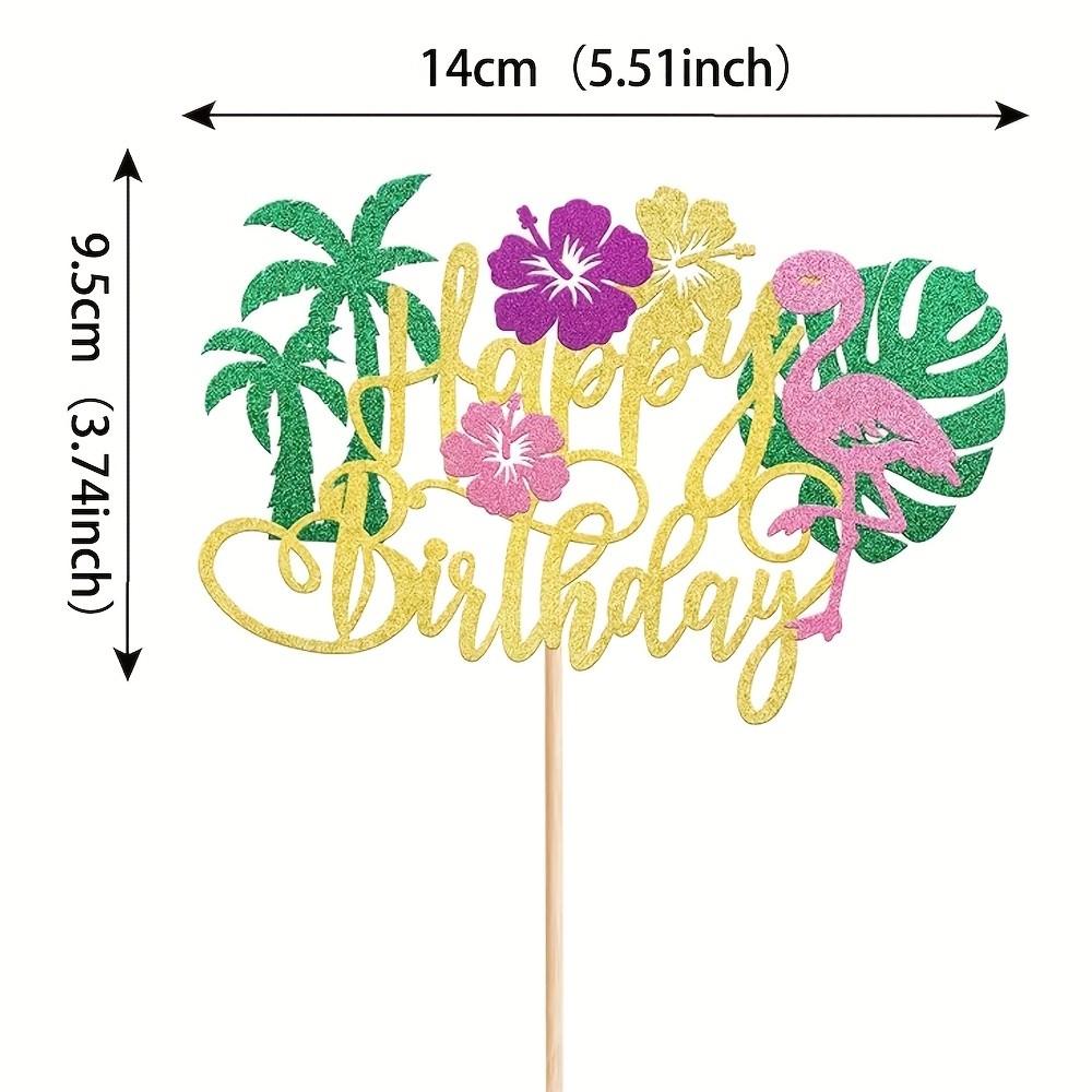 1 flamingo-themed birthday party cake decoration