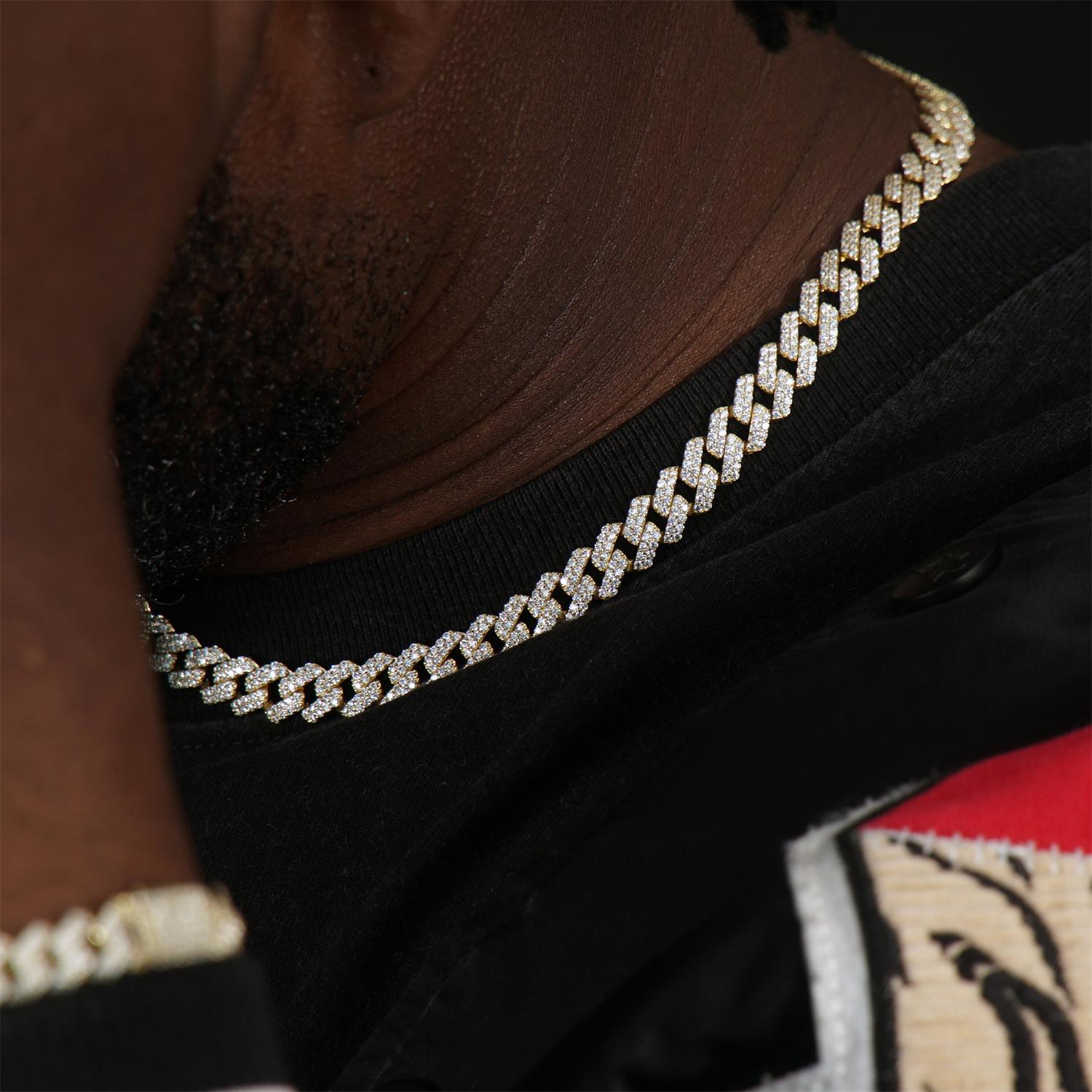 Delzzad (MSG.03) 14K Gold-Plated 8.5MM Iced Out Cuban Link Bracelet Necklace VVS D Color Synthetic Moissanite S925 Unisex Bling Hip Hop Cuban Chain Perfect for Any Occasion & Everyday Wear Birthday Anniversary Christmas Gifts Delzzad (MSG.03) 14K Gold-Plated 8.5MM Iced Out Cuban Link Bracelet Necklace VVS D Color Synthetic Moissanite S925 Unisex Bling Hip Hop Cuban Chain Perfect for Any Occasion & Everyday Wear Birthday Anniversary Christmas Gifts