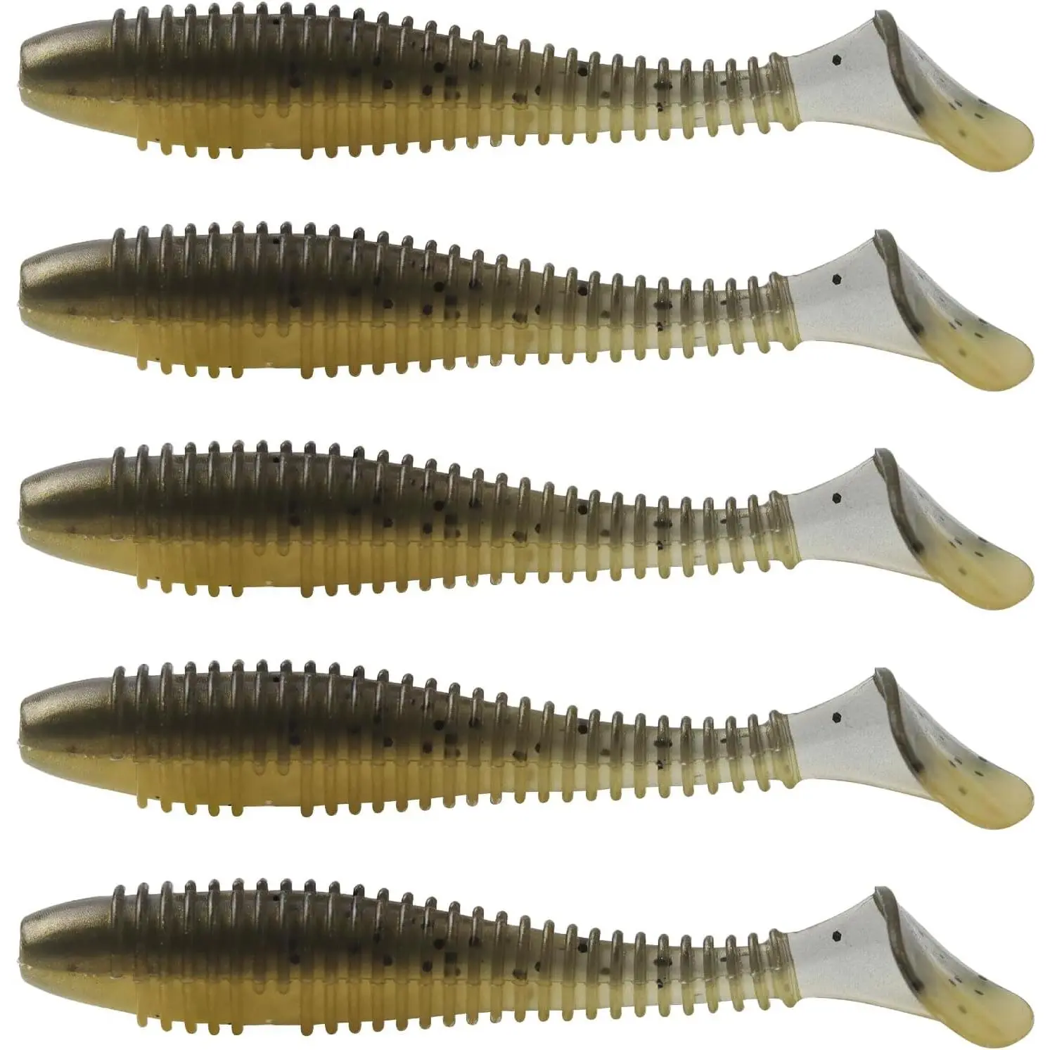 50/40/30Pcs Paddle Tail Swim Baits Lures Fishing Soft Plastic Lure Kit for Bass Trout Walleye Crappie 5.5cm 6.5cm 7.5cm